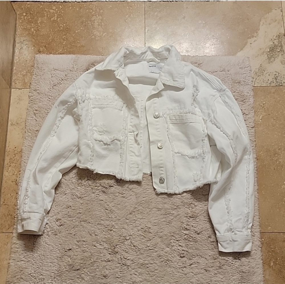 Women's White Cropped Jacket